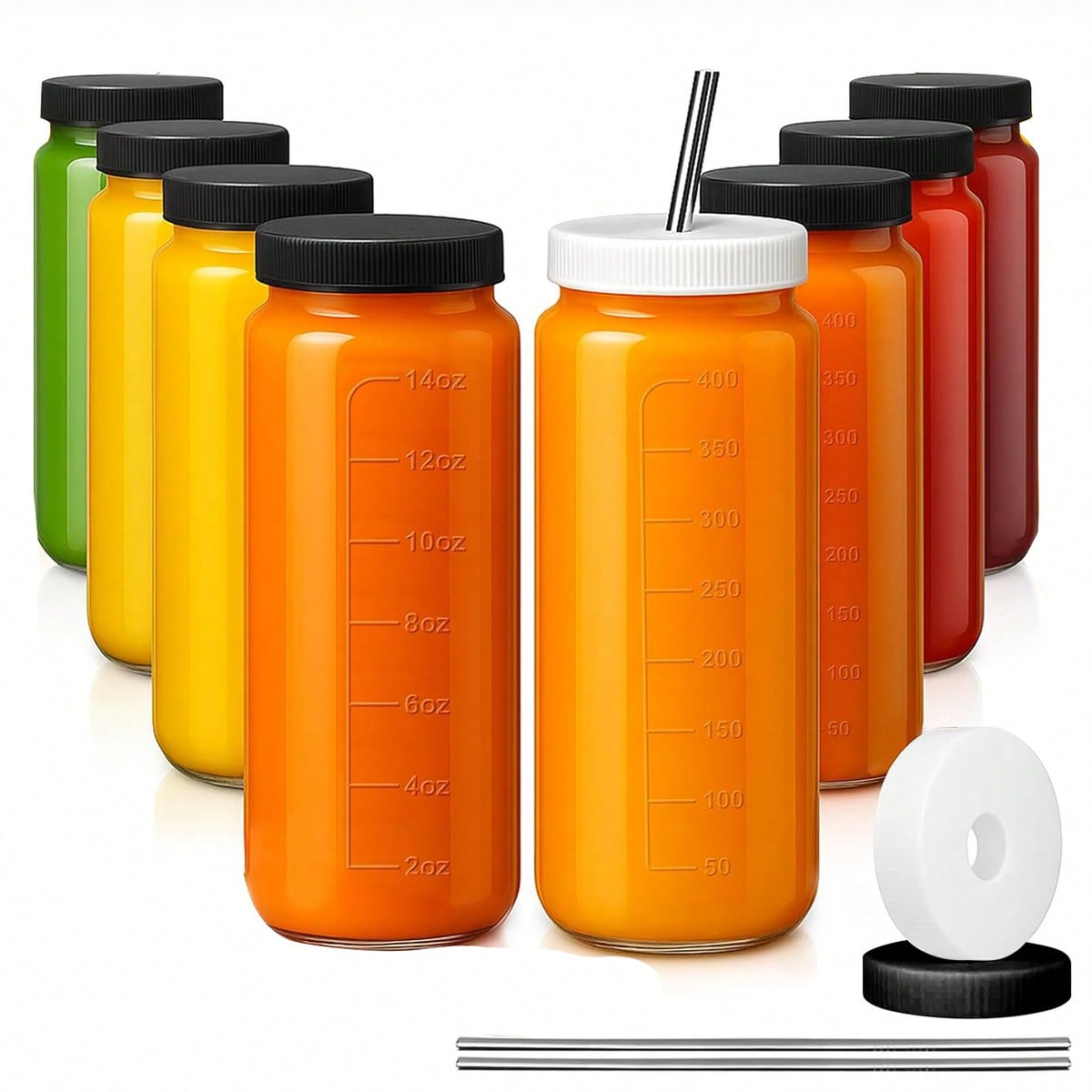 Mason Jar 8Oz - 8 Botol Jus Kaca Modern, Stoples