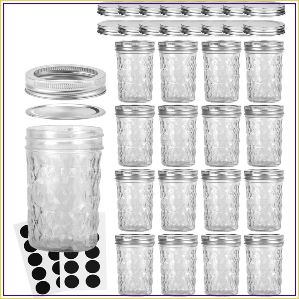 Mason Jar 8Oz - 16-Pack Stoples Mason 8oz dengan Tutup