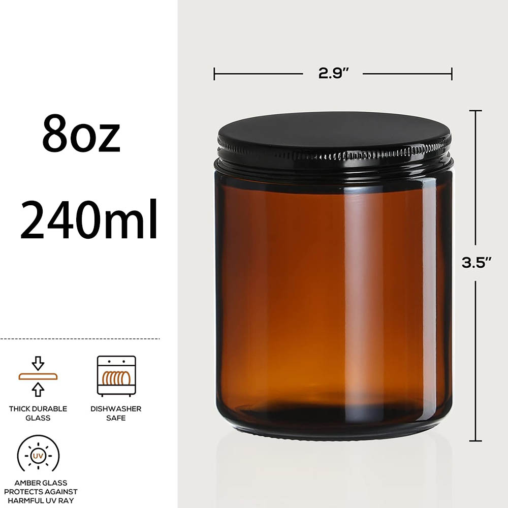 Stoples Kaca Amber 8oz dengan  - Mason Jar 8Oz ulasan dan harga