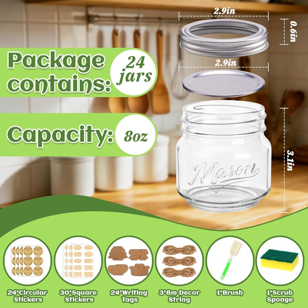Stoples Mason 8 oz dengan Tutu - Mason Jar 8Oz ulasan dan harga