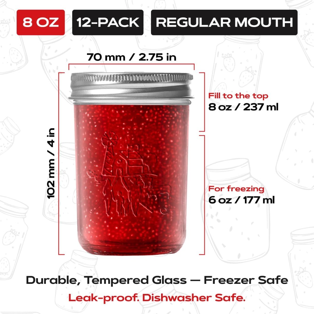 Stoples Mason Premium 8oz deng - Mason Jar 8Oz ulasan dan harga