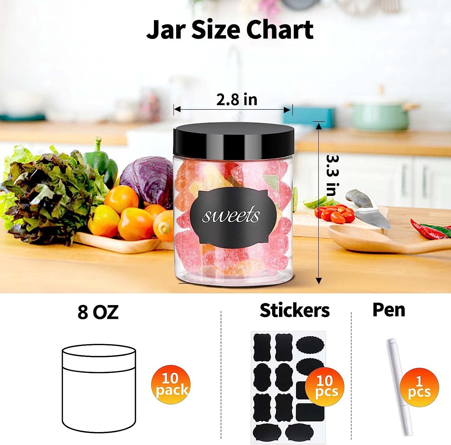 10 buah 8OZ stoples plastik de - Mason Jar 8Oz ulasan dan harga