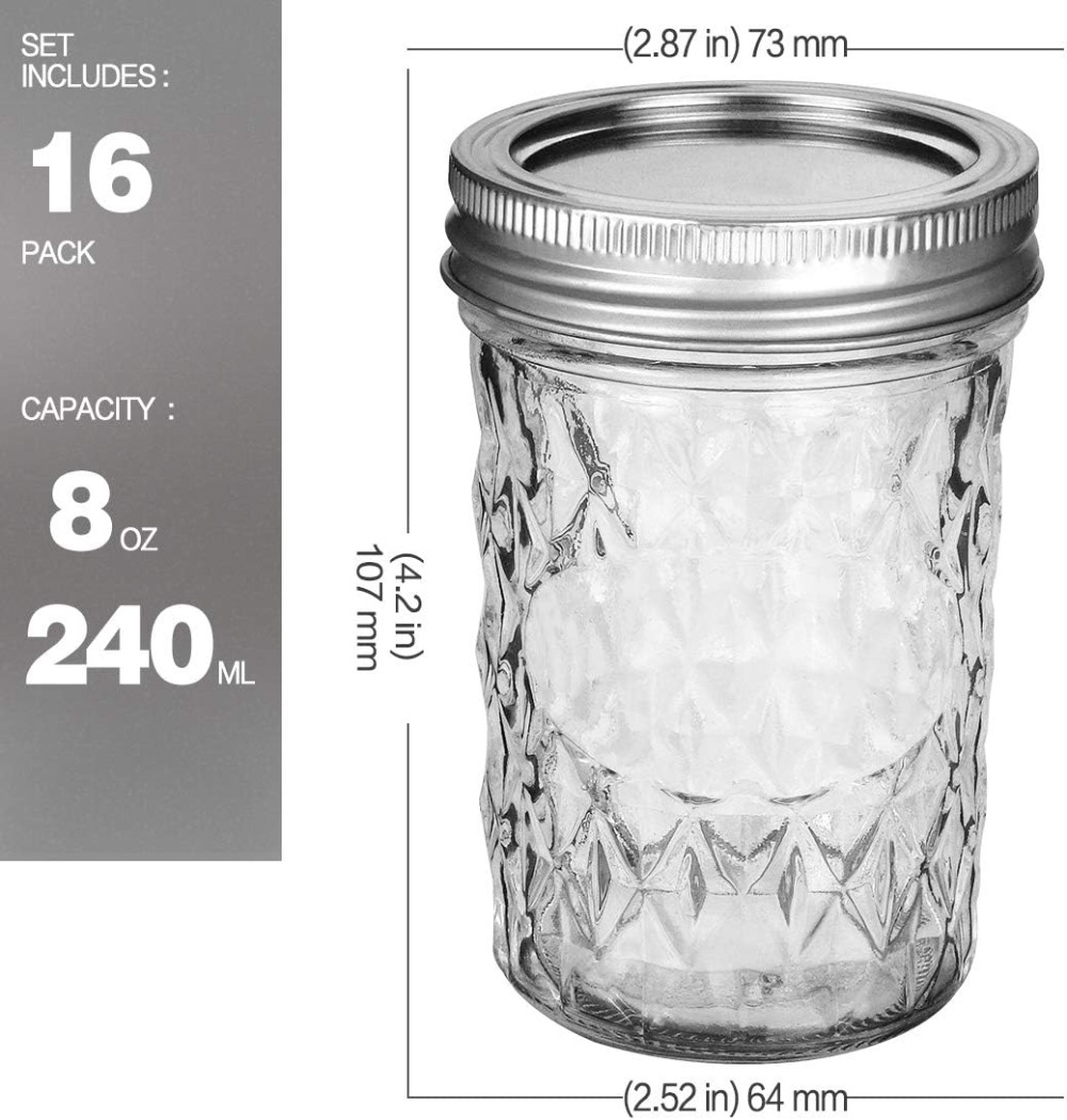 16-Pack Stoples Mason 8oz deng - Mason Jar 8Oz ulasan dan harga